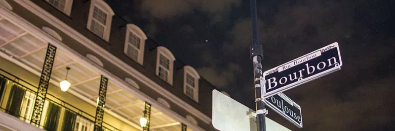 Street sign of Bourbon street