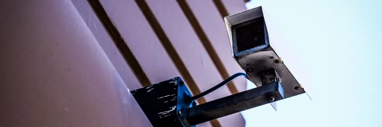 Security camera pointing in a direction