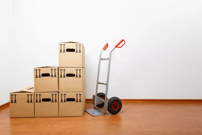 Moving boxes and Hand Cart